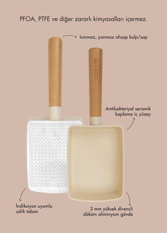 The Mia Cucina Di Mia İndüksiyon Tabanlı Seramik Sahan Tava Seti 4 Parça