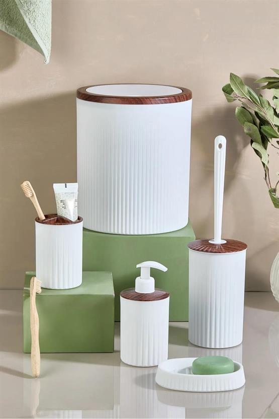 DECOREV STANDLI WC KAĞITLIK- BANYO SETİ DC-6347 6Prc BEYAZ x1