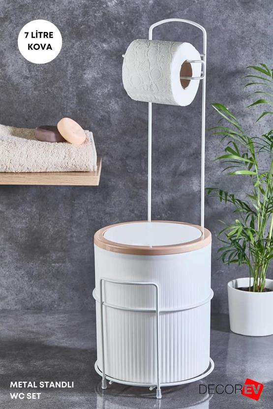 DECOREV STANDLI WC KAĞITLIK DC-6320 ECO KOVALI BEYAZ x1