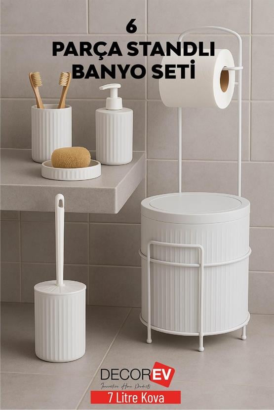 Decorev Decorev 6 Parça Metal Standlı Banyo Seti – DC-6762