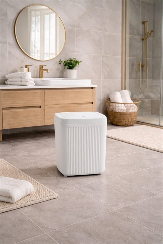 Decorev Banyo Kovası  5 Lt Kare Click Kapaklı Beyaz