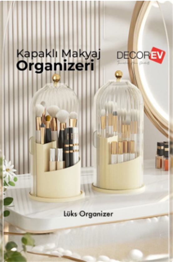 Decorev Makyaj Kozmetik Sürgülü Banyo Düzenleyici Makyaj Fırçası Organizer