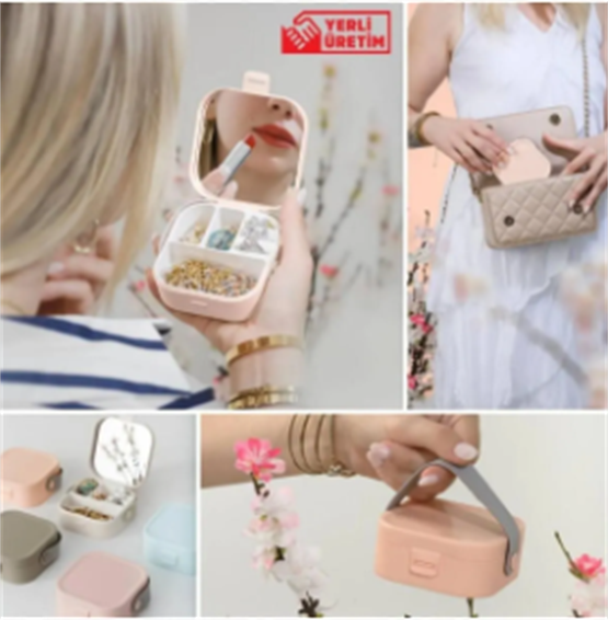 Decorev Taşınabilir Makyaj Takı Kutusu – Mini Boy Aynalı Organizer