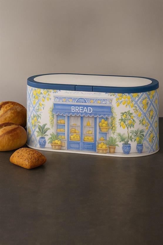 Desenli Metal Ekmek Kutusu – Renkli Mutfak Düzeni Ve Tazelik Koruma DC-6768