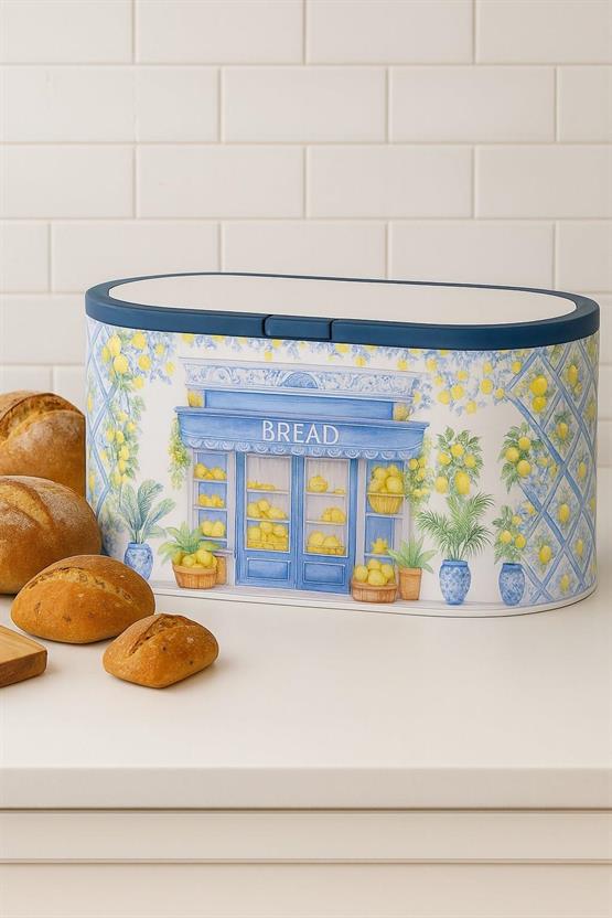 Desenli Metal Ekmek Kutusu – Renkli Mutfak Düzeni Ve Tazelik Koruma DC-6768