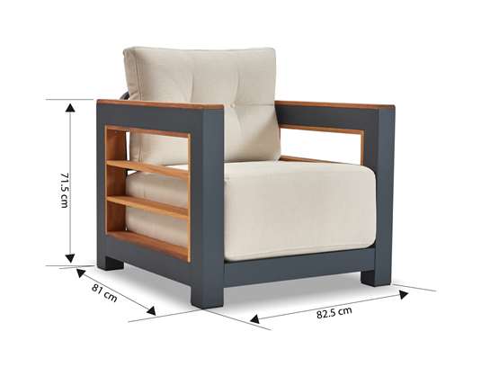 Erinöz Larix Alüminyum Bahçe Balkon Tekli Koltuk