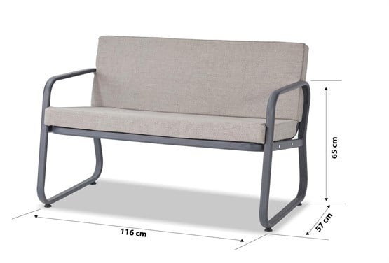 Erinöz Ferni İkili Koltuk - Antrasit