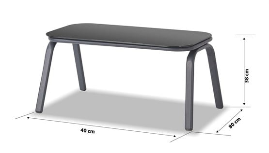 Erinöz Ferni Cam Sehpa - Antrasit