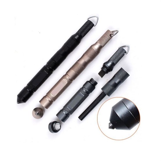 FreeCamp Çok Amaçlı Survival Kalem Ateş Başlatıcı-KAHVERENGİ