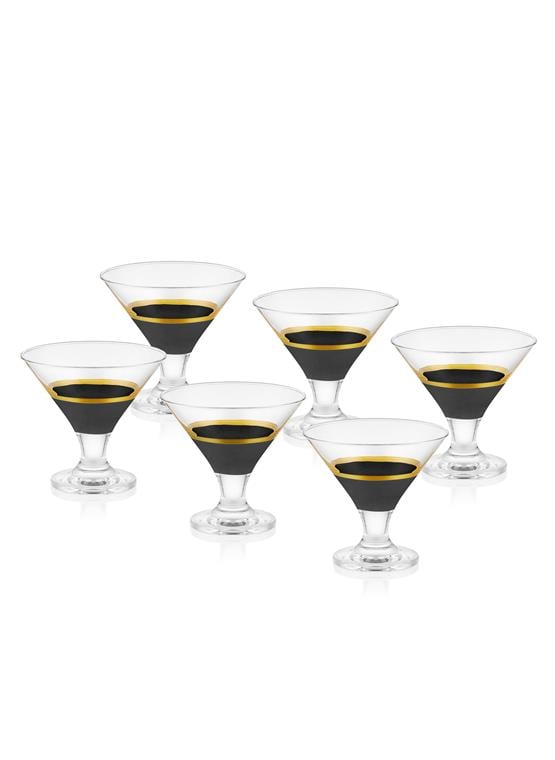 The Mia Glow Dondurmalık Siyah Gold 6lı Set