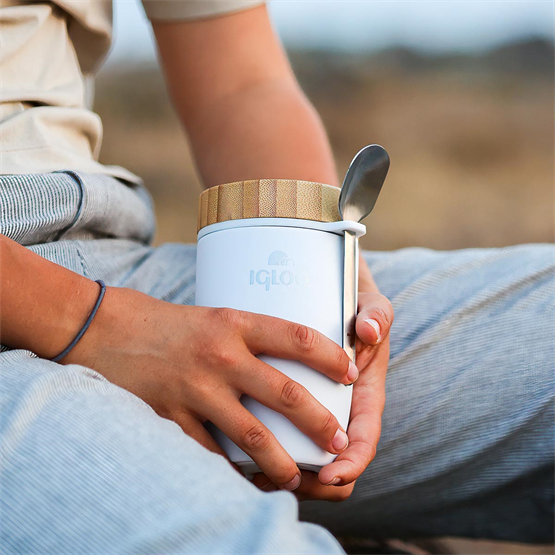 Igloo Bamboo Yemek Termosu 500ml-BEYAZ
