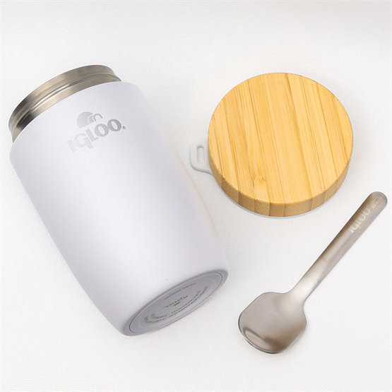 Igloo Bamboo Yemek Termosu 500ml-BEYAZ