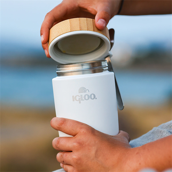 Igloo Bamboo Yemek Termosu 500ml-BEYAZ