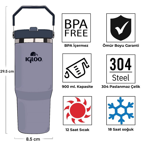 Igloo Powder Termos 900ml-MAVİ