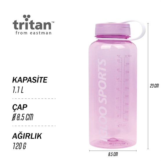 Igloo Sports Tritan Matara 1.1 Litre-PEMBE-BEYAZ