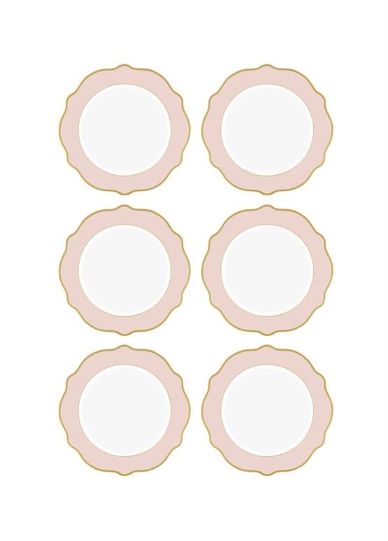 The Mia Jaswely Pasta Tabağı 6 Parça Pembe 21 Cm