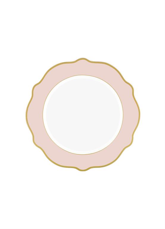 The Mia Jaswely Pasta Tabağı 6 Parça Pembe 21 Cm