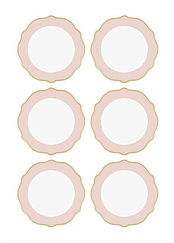 The Mia Jaswely Servis Tabağı 6 Parça Pembe 27 Cm