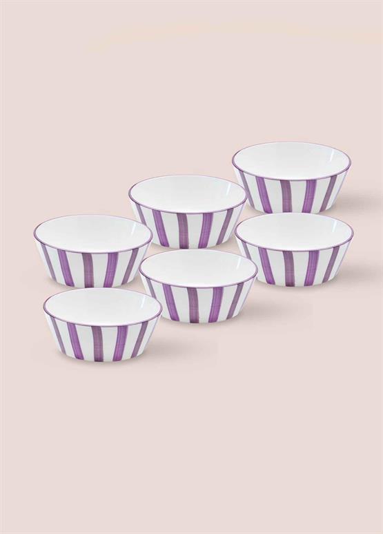 The Mia Joy Çorba Kasesi 6lı Set Mor 14 cm