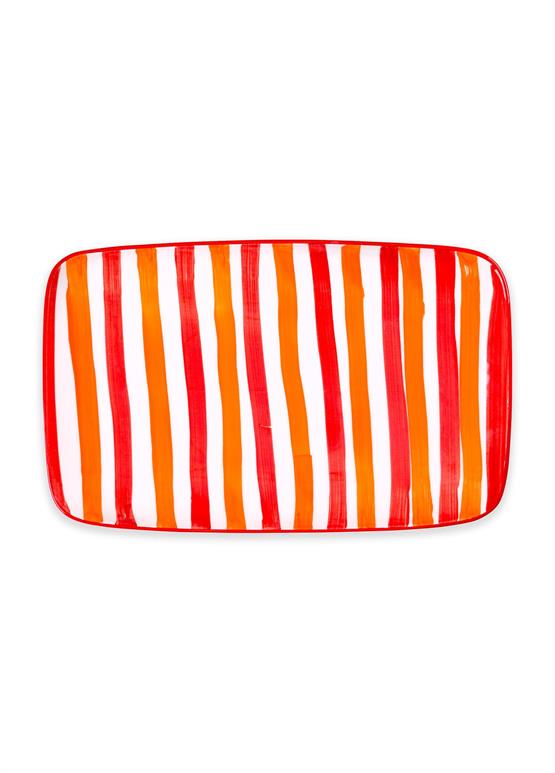 The Mia Joy Dikdörtgen Servis Kırmızı 30x19 cm