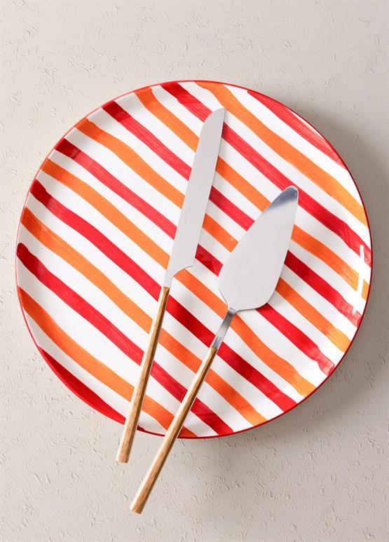 The Mia Joy Servis Tabağı Kırmızı 30 cm