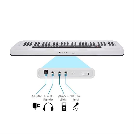 Jwin CTK-3000 61 Tuş Hassasiyetli Org (5 Oktav) - Beyaz