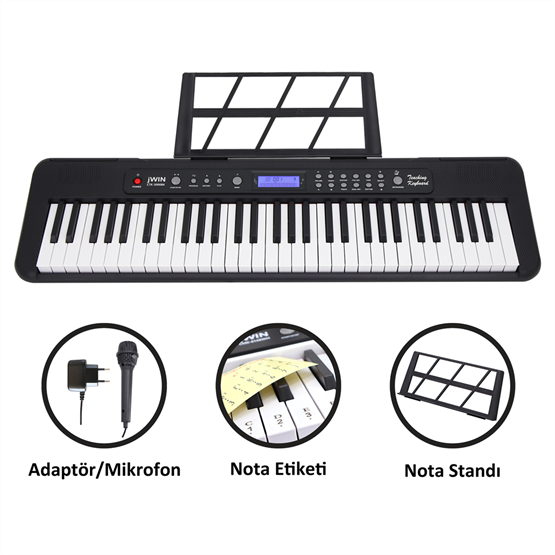 Jwin CTK-3000 61 Tuş Hassasiyetli Org (5 Oktav) - Siyah