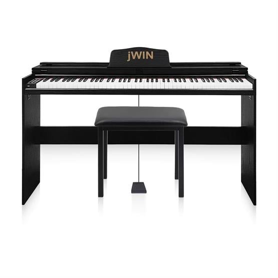 Jwin SDP-92 Tuş Hassasiyetli 88 Tuşlu Kapaklı Dijital Piyano + Tabure - Siyah