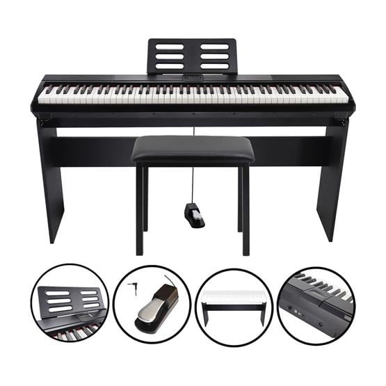 Jwin Sapphire SDP-110 Çekiç Aksiyonlu 88 Tuşlu Dijital Piyano + Tabure - Siyah