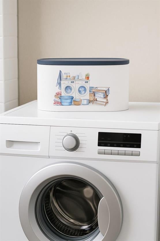 Kapaklı Metal Deterjan Saklama Kutusu – Deterjan, Mandal Ve Temizlik Düzenleyici  DC-6769