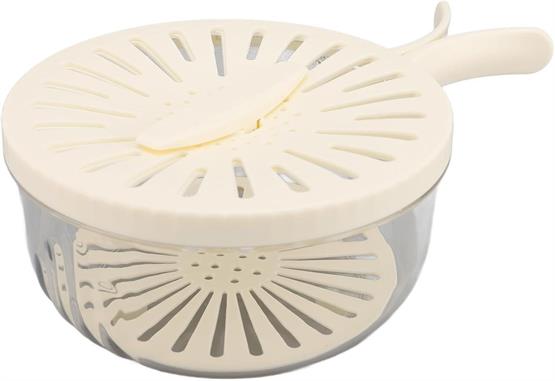 Katlanır Kulplu Çift Katmanlı Süzgeçli Saklama Kabı | Drenaj Tepsili, Çok Amaçlı Buzdolabı Kutusu