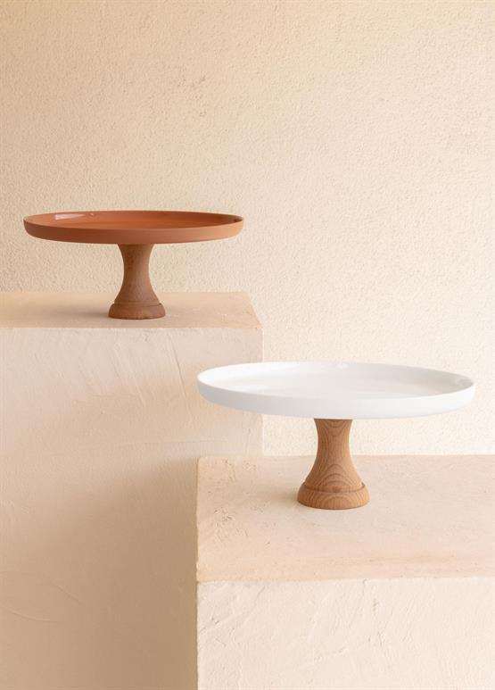 The Mia Limoges Ahşap Ayaklı Tabak Terracota 27x12 cm