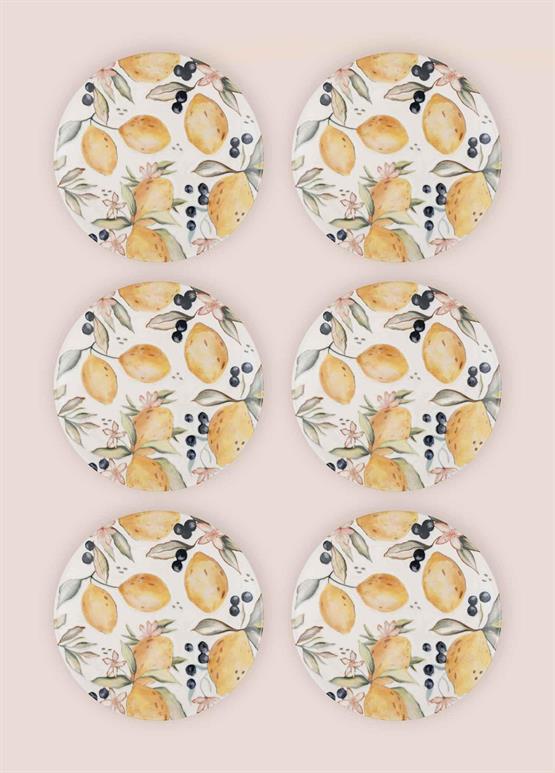 The Mia Limoncello Pasta Tabağı 6lı Set 19 cm LMN012