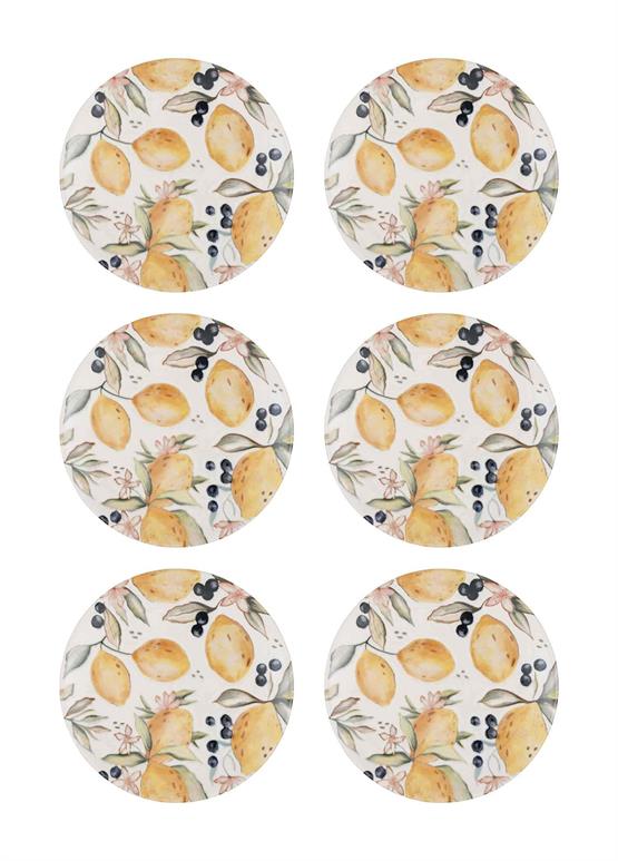 The Mia Limoncello Pasta Tabağı 6lı Set 19 cm LMN012