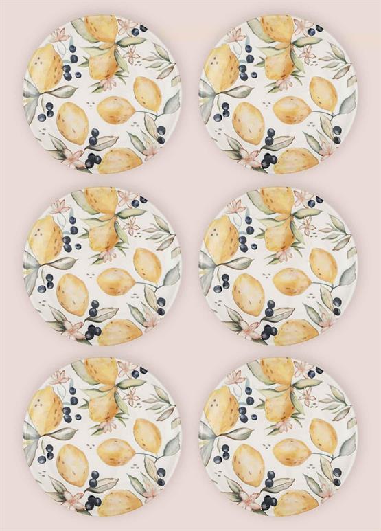 The Mia Limoncello Servis Tabağı 6lı Set 26 cm LMN013