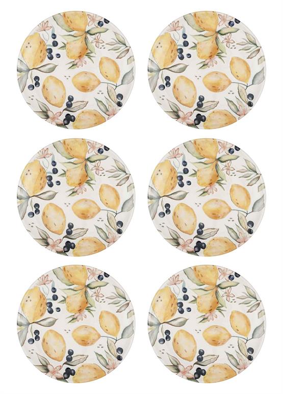 The Mia Limoncello Servis Tabağı 6lı Set 26 cm LMN013