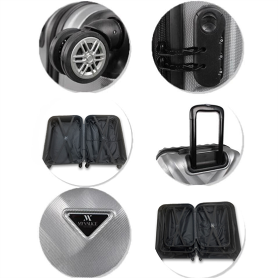 Lotus Abs Kabin Orta Büyük ve Makyaj Boy Taş 4lü Travel Valiz Seti