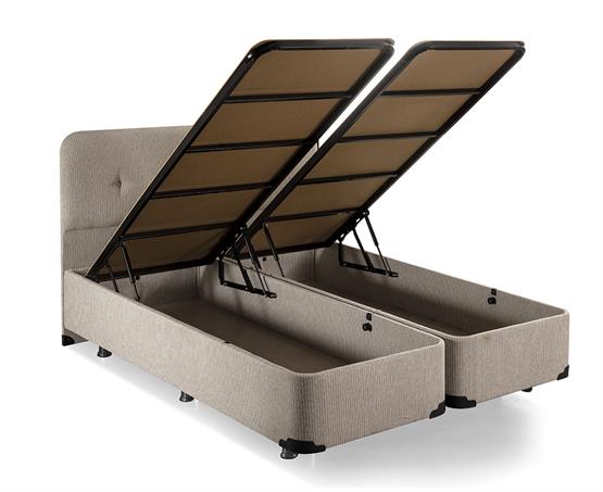 Luna Baza Başlık Yatak Takımı - 140x190 cm Çift Kişilik Ortopedik Yatak Seti Sağlamlaştırılmış Baza