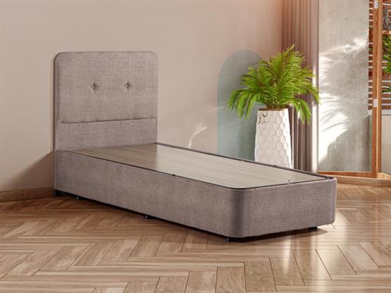 Luna Baza ve Başlık Seti - 90x190 cm Tek Kişilik Kumaş Baza Seti