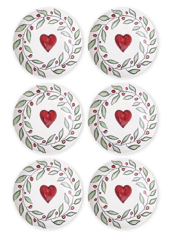 The Mia Luv Pasta Tabağı 6lı Set 19 cm