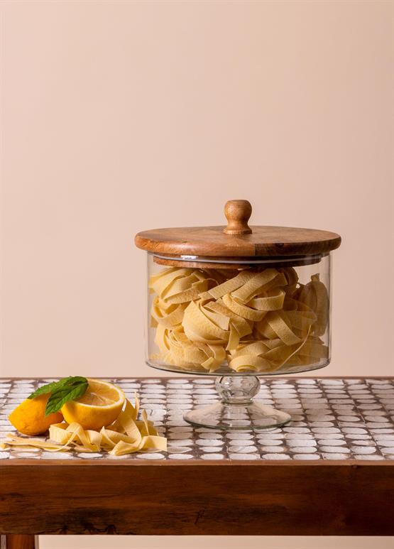 The Mia Madera Ayaklı Kurabiye Kavanozu 24x20x20 cm