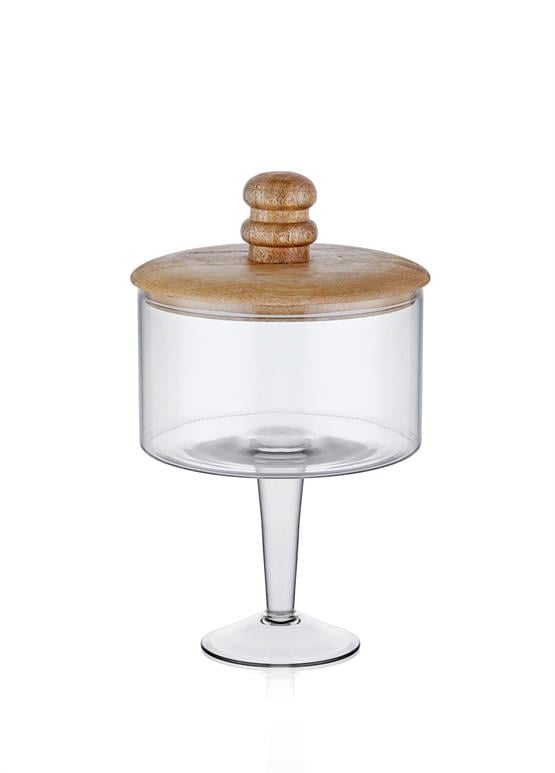 The Mia Madera Ayaklı Kurabiye Kavanozu 34x21x21 cm