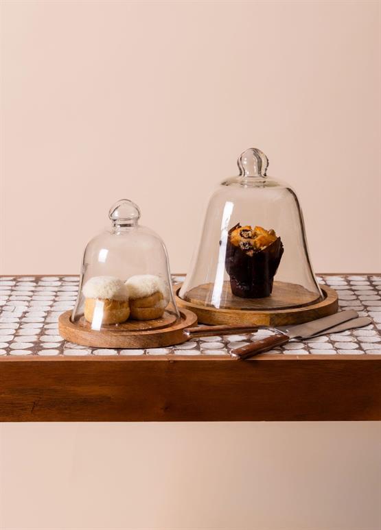 The Mia Madera Kek Saklama Fanusu 15x16x16 cm