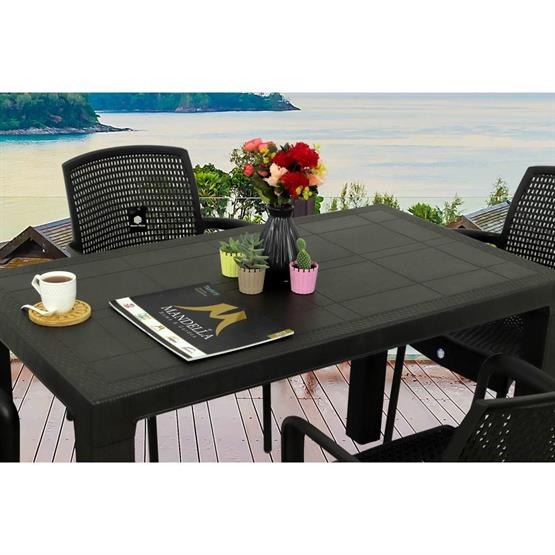 Mandella Elit 70x120 4 Kişilik Defne Koltuk Masa Takımı Eko Kahverengi