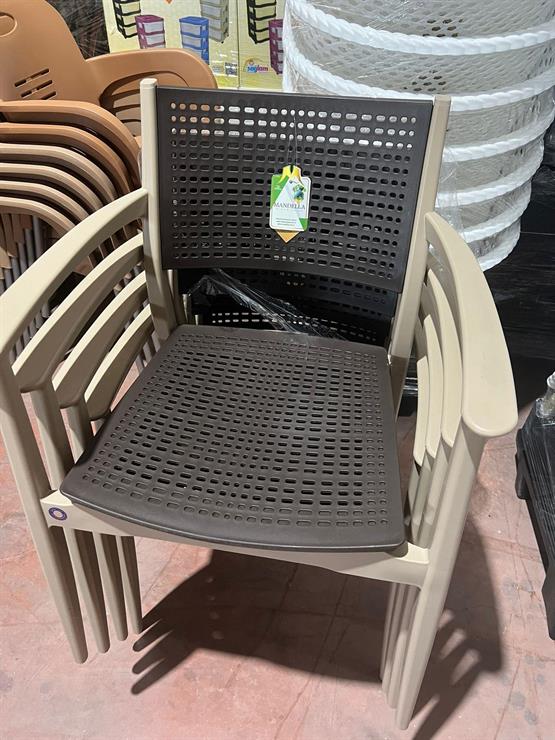 Mandella Irmak Çift Renk Koltuk (4 Adet) Gövde Çölbeji- Oturma/Sırt Kahverengi