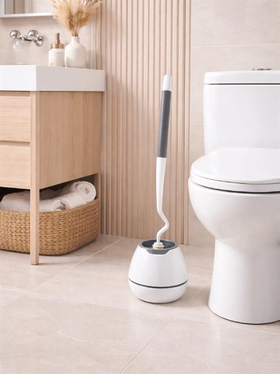 Modern Kapalı Hazneli Tuvalet Fırçası – Hijyenik, Şık Tasarım WC Fırçası Ve Standı VICHY-7037