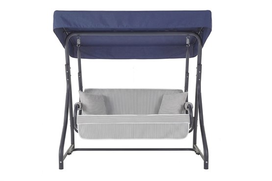 Erinöz Morus 2 Kişilik Bahçe Balkon Salıncağı - Minder: Lacivert Çizgili Tente: Lacivert