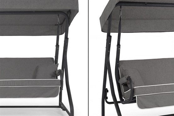 Erinöz Morus 2 Kişilik Bahçe Balkon Teras Salıncağı - Kırçıllı Gri