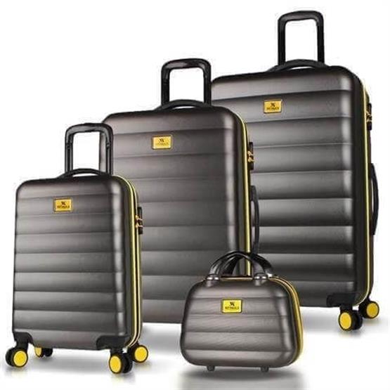 Colors Abs Kabin Orta Büyük ve Makyaj Boy Antrasit 4lü Travel Valiz Seti