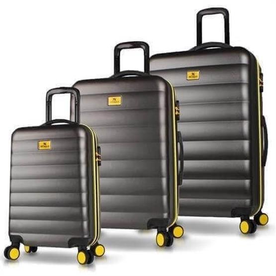 Colors Abs Kabin Orta ve Büyük Boy Antrasit 3lü Valiz Seti